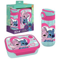 Σετ 2 τεμ Stitch Φαγητοδοχείο 800ml & Παγούρι 500ml Φαγητοδοχείο