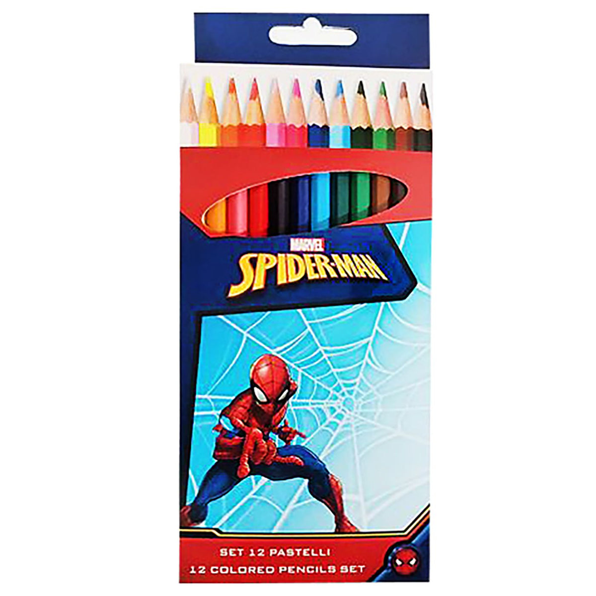 Ξυλομπογιές σετ=12 Χρώματα Spiderman